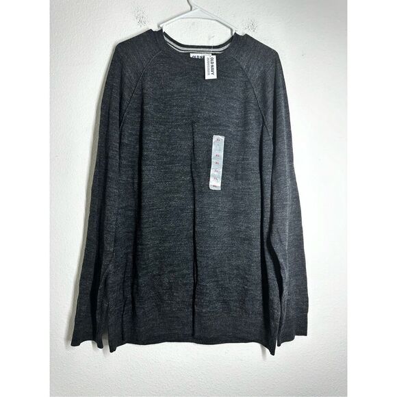 NWT Old Navy Men’s Sweater Crewneck Dark Gray Cotton Blend Size XL - Picture 1 of 6